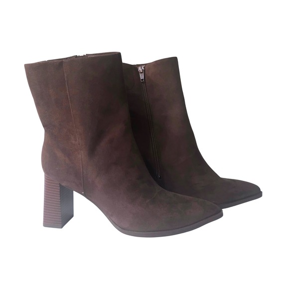a new day Shoes - A New Day Womens Thora Side Zip Dress Boots Brown Size‎ 11